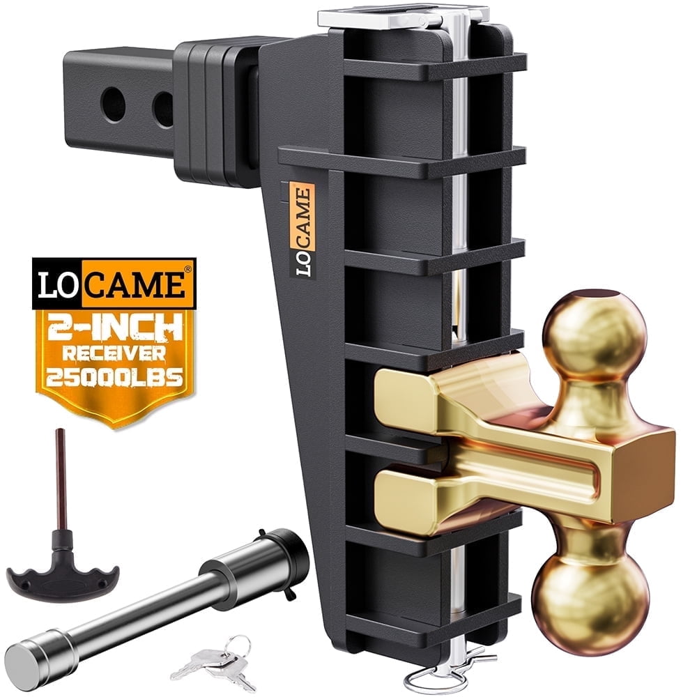 LOCAME, Adjustable Trailer Hitch, 8 Drop/Rise, Fits 2 inch Receiver ...