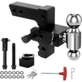 thumbnail image 1 of Adjustable Trailer Mount with 2" and 2-5/16" Ball, Fit 2 Inch Receiver, 6 Inch Drop/Rise Aluminum Hitch, 8000-12500 LBS, Heavy Duty Trailer Hitch for Truck, 1 of 11