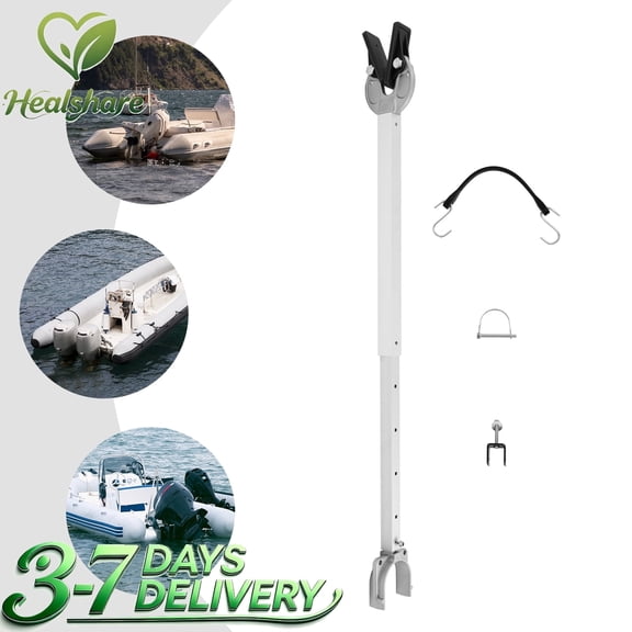 Adjustable Transom Saver, 23-35 Inch Outboard Motor Support Bracket, Aluminum Alloy Galvanized Anti-Rust, Marine Grade ABS Clamp, Relieves Stress Protects Engine from Scratches Vibration Cracks