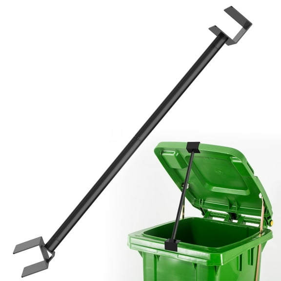 Adjustable Trash Can Lid Holder, All-Metal Rust-Resistant Garbage Bin Lid Support Bar