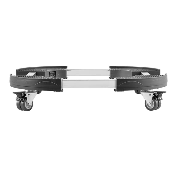 Adjustable Trash Truck, 440lbs 4 Locking Wheels for 15-22.8 Round Trash Can, Heavy Roller Base, Black
