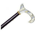 thumbnail image 1 of Adjustable Travel Folding Cane With Aqua Swirl Acrylic Derby Handle - Black, 1 of 1