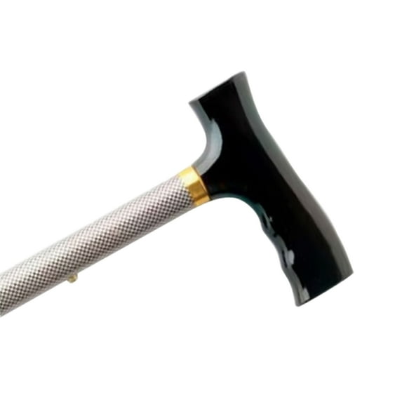 Adjustable Travel Folding Cane With Fritz Handle - Silver Check