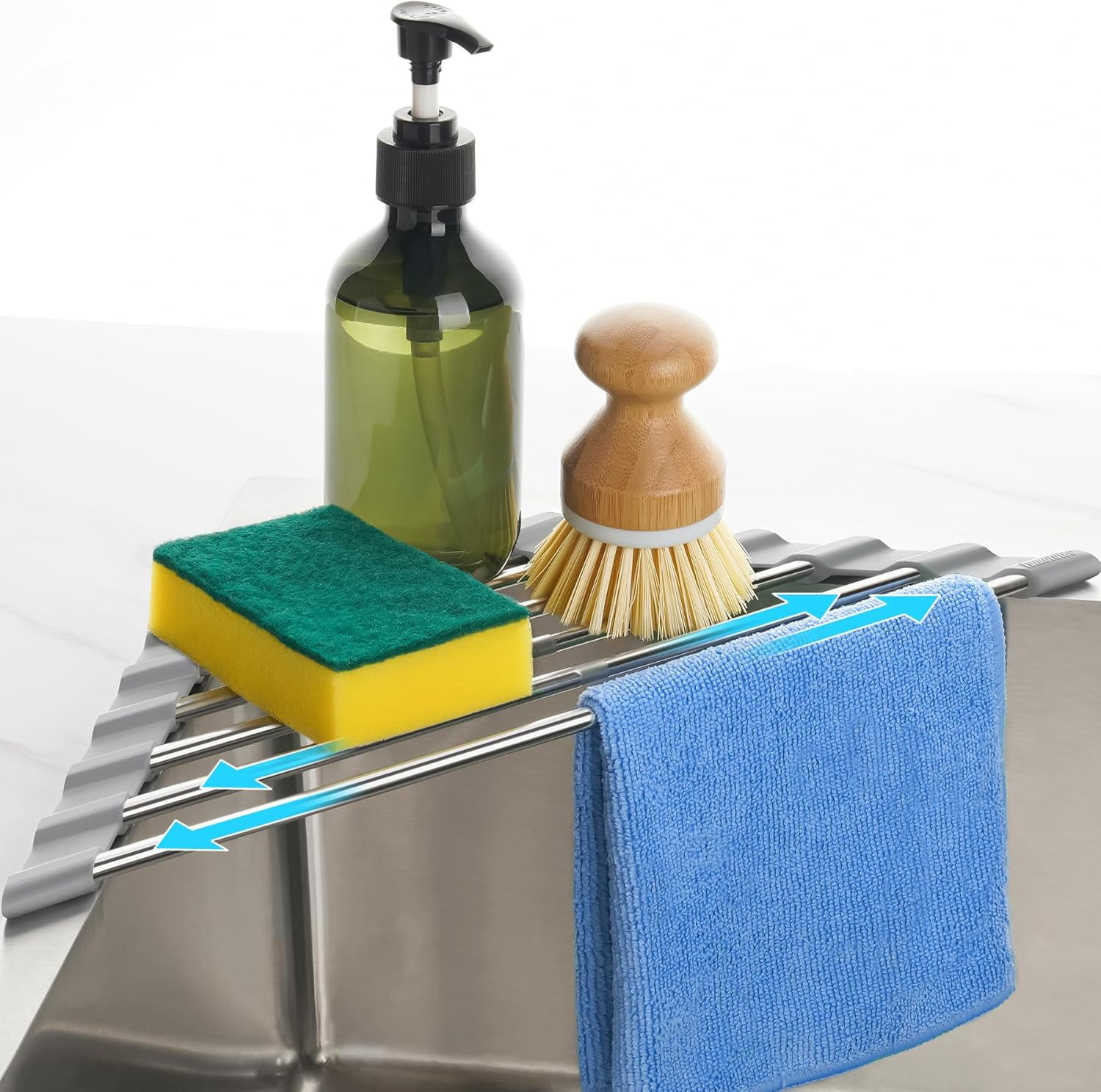 Adjustable Triangle Dish Drying Rack, Foldable Stainless Steel Over The ...