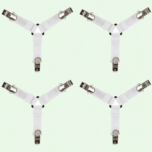 Adjustable Triangle Sheet Straps - Set of 4, White