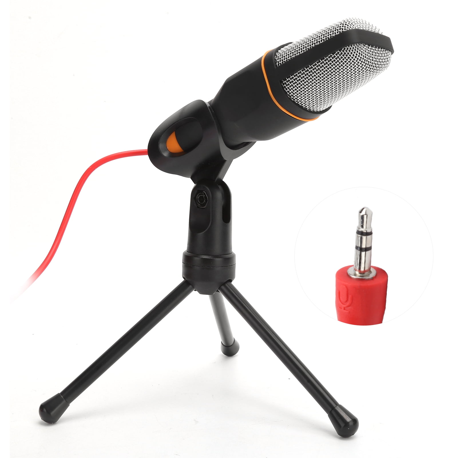 Adjustable TripodIncluded Black Desktop Condenser Mic for Online
