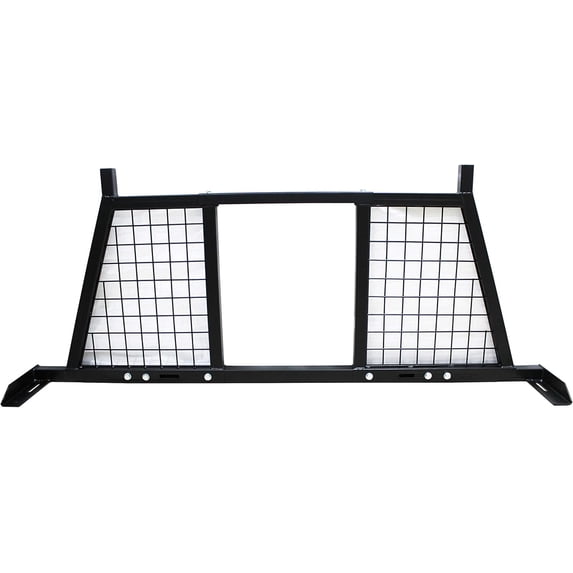 Adjustable Truck Headache Rack Fits to Beds - No-Drill Bolt-On Mount Grid Screen for Visibility Fits Most Pickup Beds