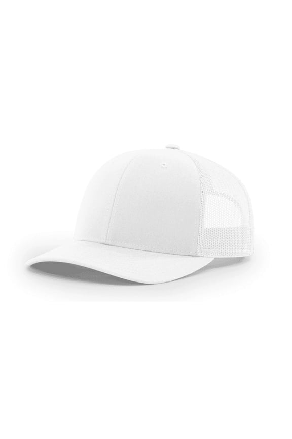 Adjustable Trucker Hat Mesh Snapback 2-Tone Baseball Cap Visor Unisex (White)