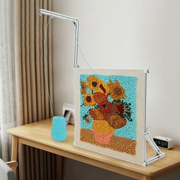 Adjustable Tufting Frame for DIY Rugs, Tapestries & Crafts, Aluminum Alloy, Easy Assembly with G-Clamps & Accessories