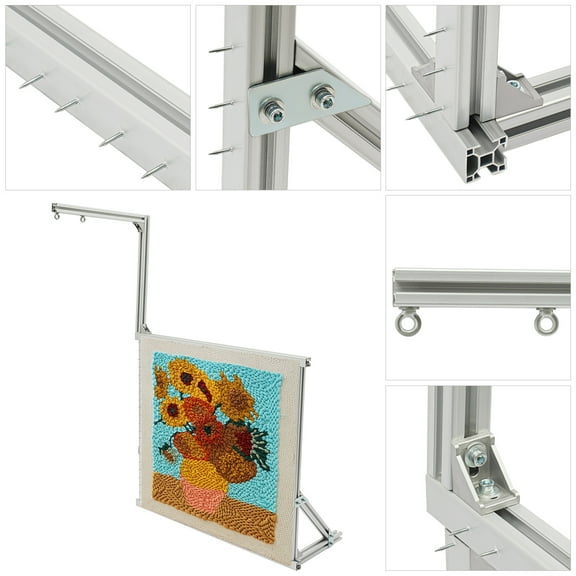 Adjustable Tufting Frame with Practical G-clamps, Aluminum Alloy Construction for Easy DIY Rug Making, Ideal for Beginners and Experienced Crafters