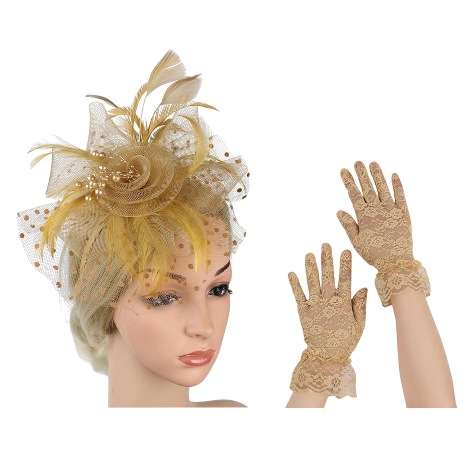 Adjustable Tulle Veil Fascinator Hat With Flower Decoration and Lace ...