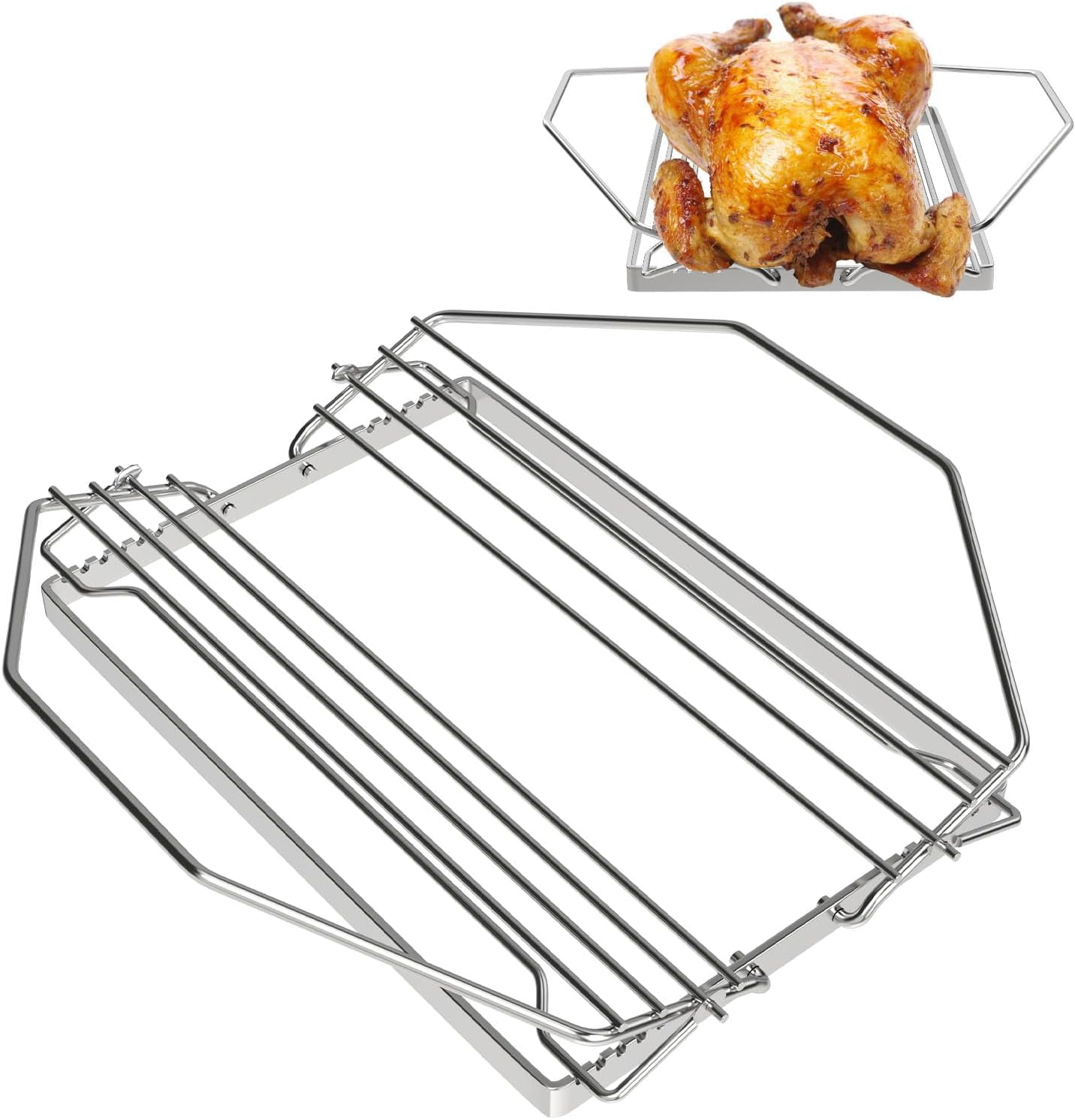 Adjustable Turkey Roasting Rack, Poultry Rack for Smokers, Grills, Wire ...