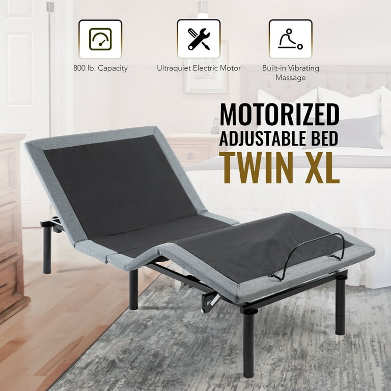 Adjustable Twin XL Bed Frame with Remote Control USB Ports