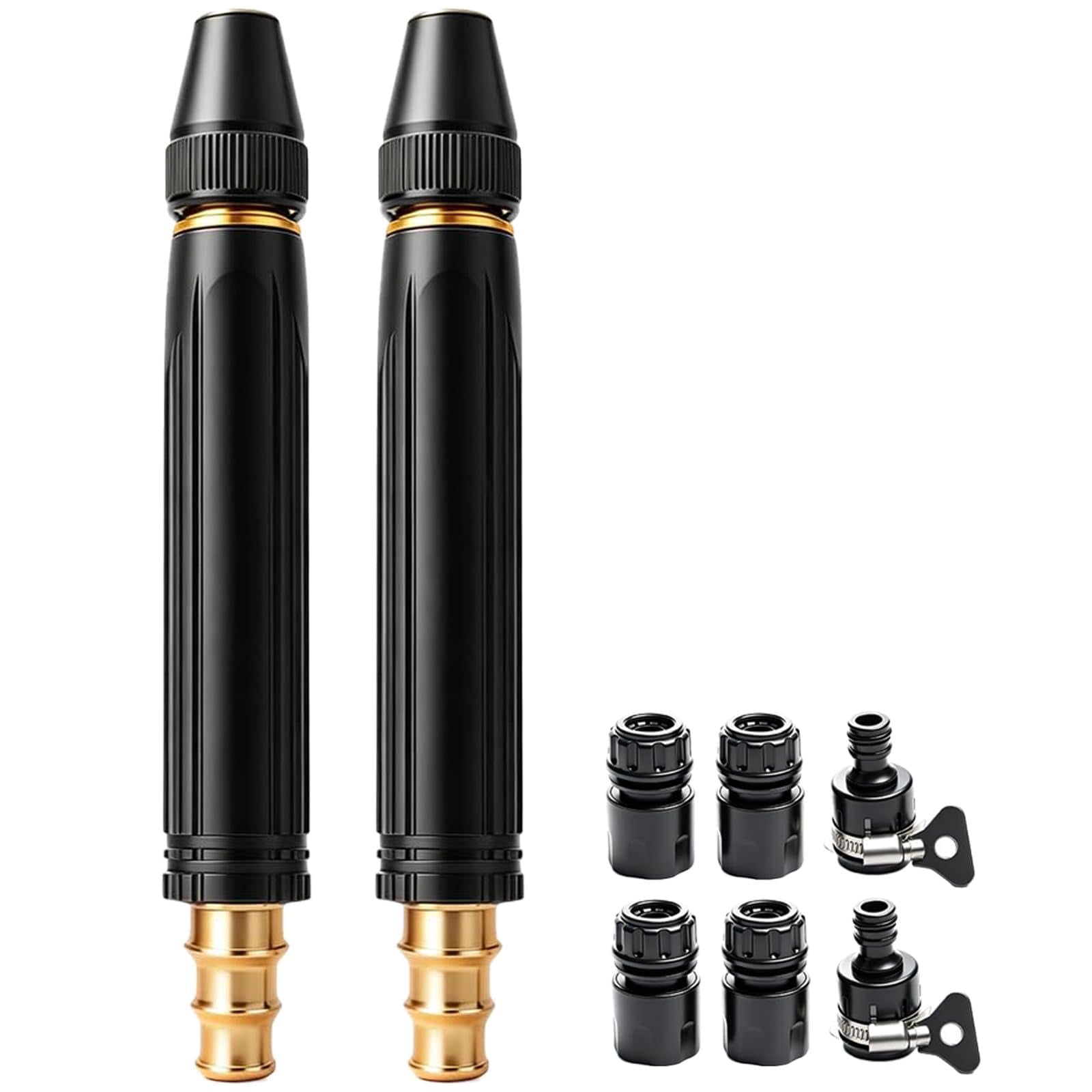 Adjustable Twist Brass Heavy Duty Hose Nozzle Solid Metal Garden Water Spray Patterns Nozzle Sprinkler High Pressure Jet Sweeper Power Washer Attachment for Car Washing Plants Alloy Sprayer