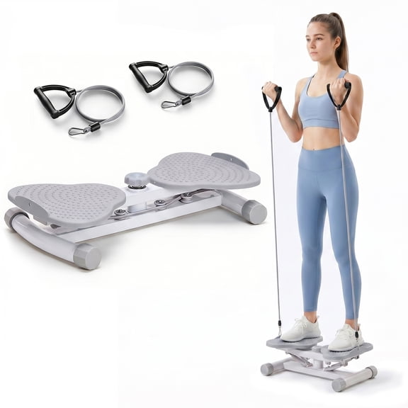 ZUNMOS Slim Waist Twister, Silent Ab Toner with Resistance Bands, 300 lbs Capacity Core Workout Board for Home Gym, Gray