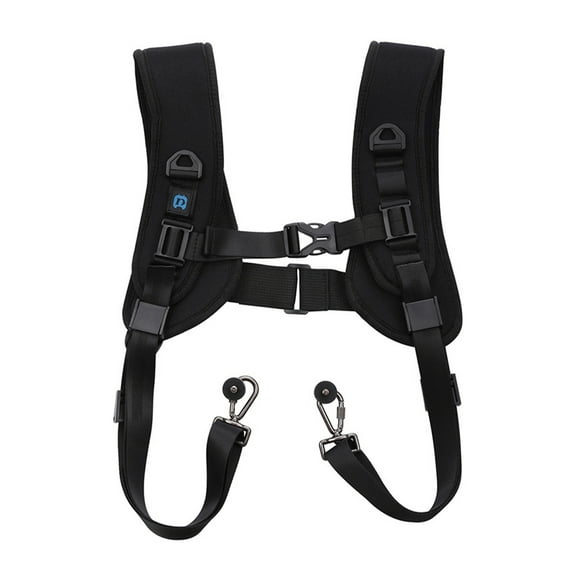 Quick Release Two Shoulder Camera Straps Harness for DSLR Cameras Adjustable with Safety Tethers