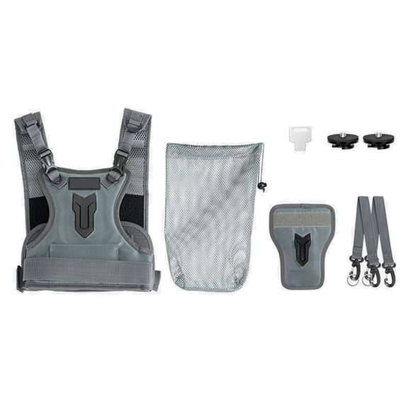 Two Camera Carrying Chest Harness Vests Systems with Secure Straps for 2 Cameras Hiking and Sightseeing
