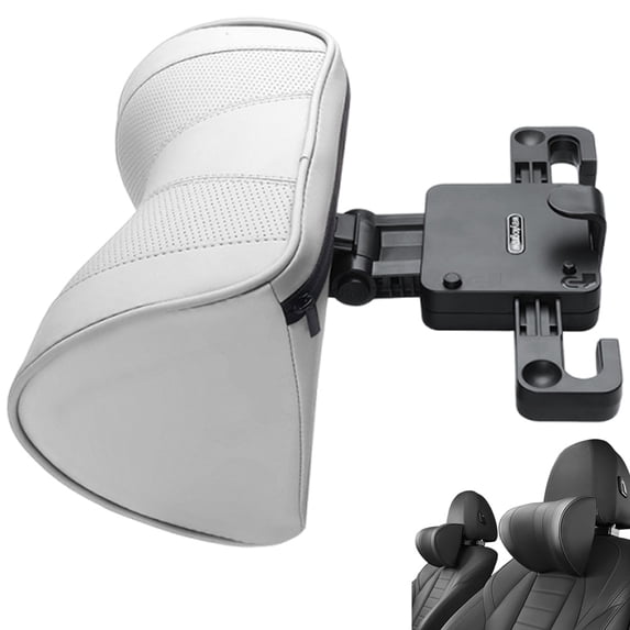 Adjustable U-Shaped Car Headrest Pillow, 180° Head Neck Pillow for Driving Support Seat Ergonomic Design Leather Comfortable Short Trips Supporting Long Ride Travel Sleeping Essentials