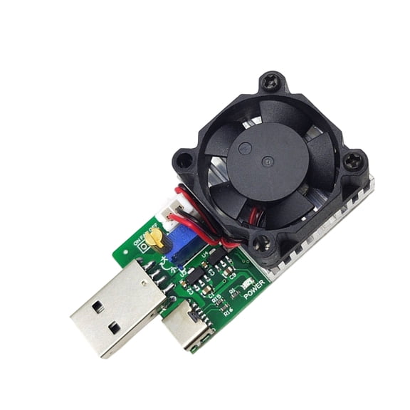 Adjustable USB Electronic Load Module 3.7-13V 15W with Auto Fan Control for Testing