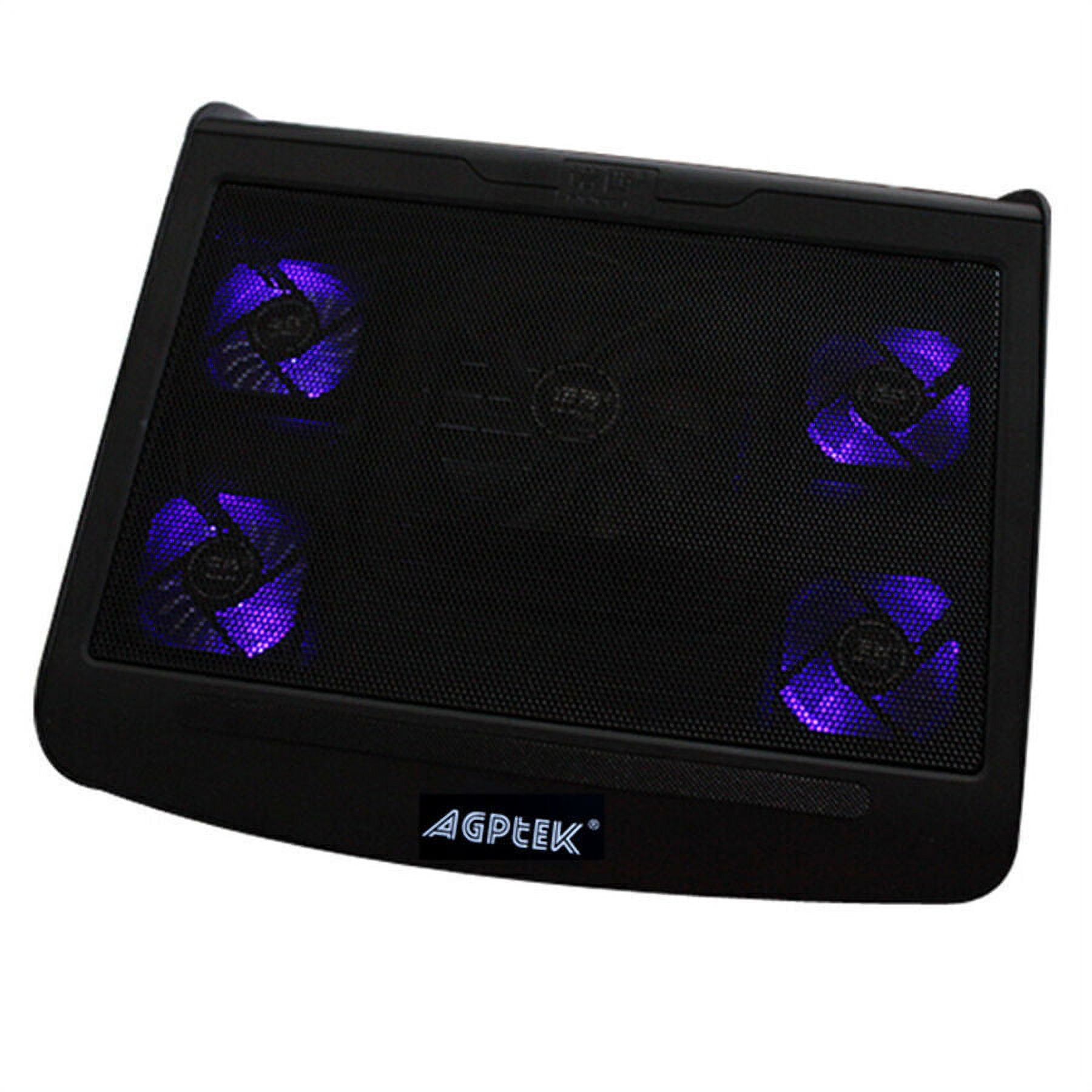 Adjustable USB Laptop Cooling Pad, Portable LED Cooler Stand with 5 Fans