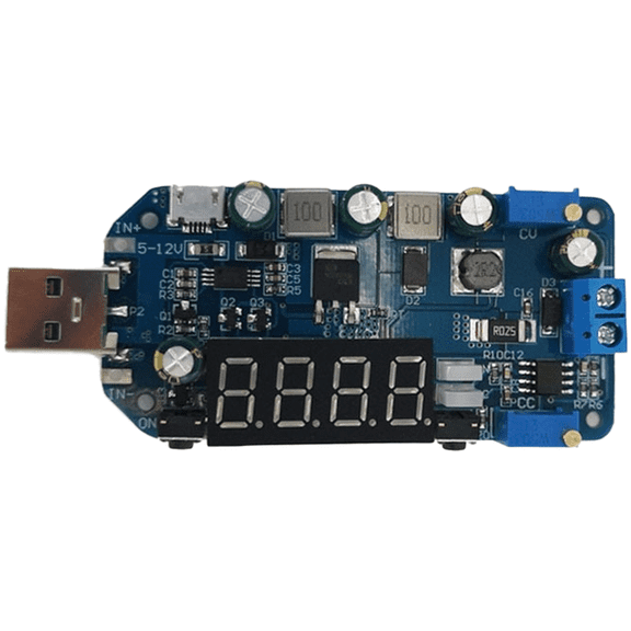 Adjustable USB Voltage Converter Module 0.5V-30V 2A 15W DC Regulator With Fast Charging Overcurrent Short Circuit Protection Multi-Protocol Input (B)