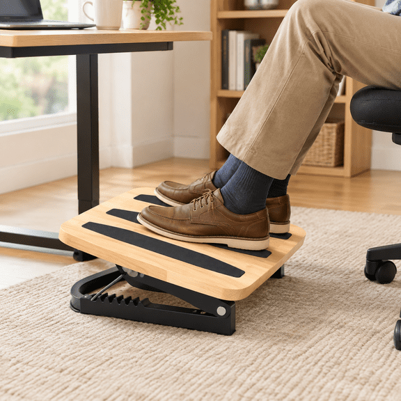 Adjustable Under Desk Foot Stool - Rest With 7 Angles