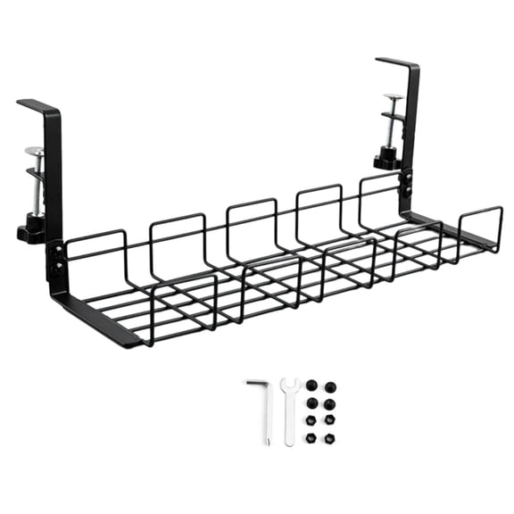 Adjustable Under Desk Storage Rack Durability Steel Under Table Cable Management Tray for Tidy Cable Management