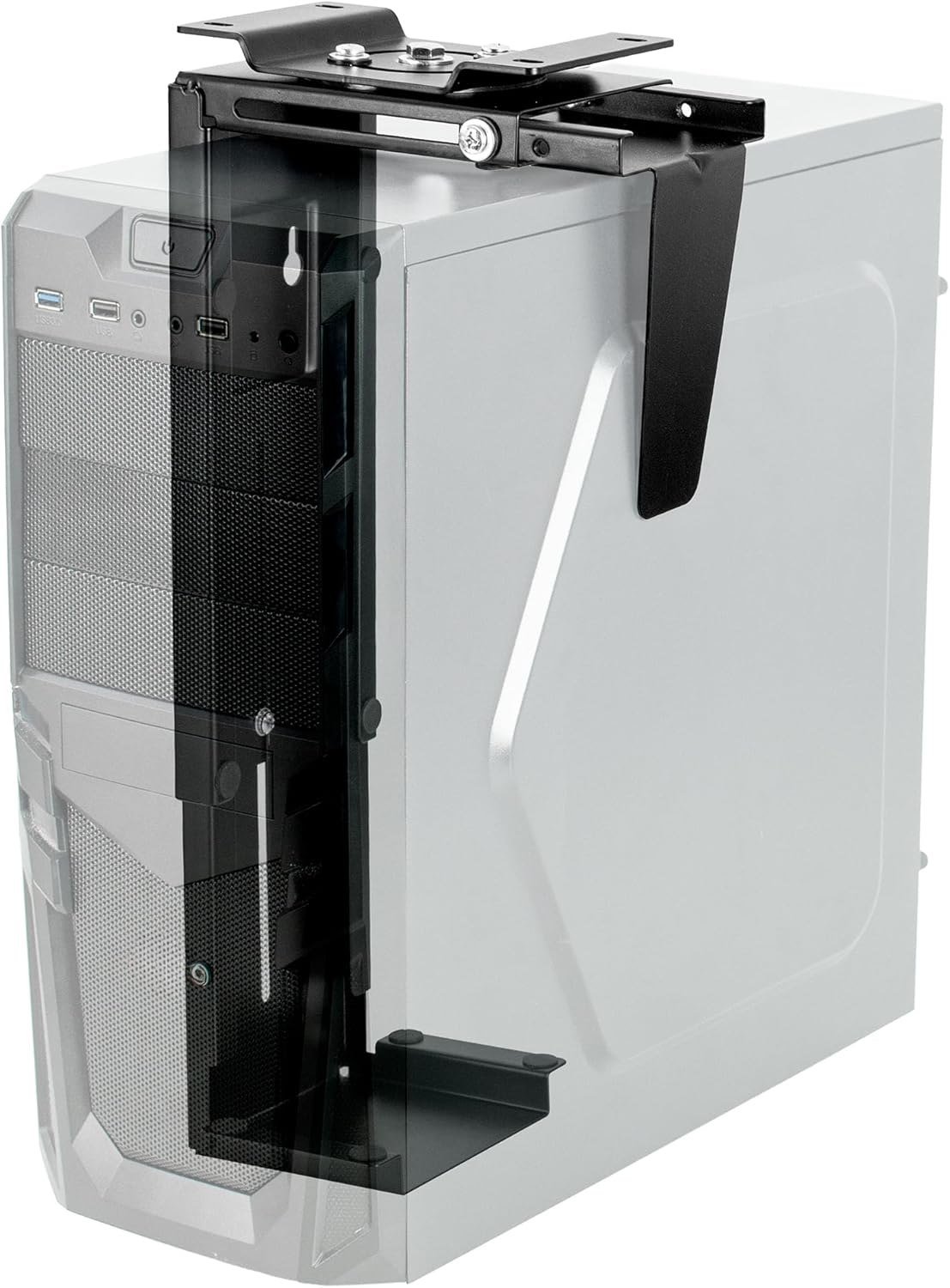 Adjustable Under Desk and Wall 3.5 to 7.8 inch Wide Office PC Mount ...
