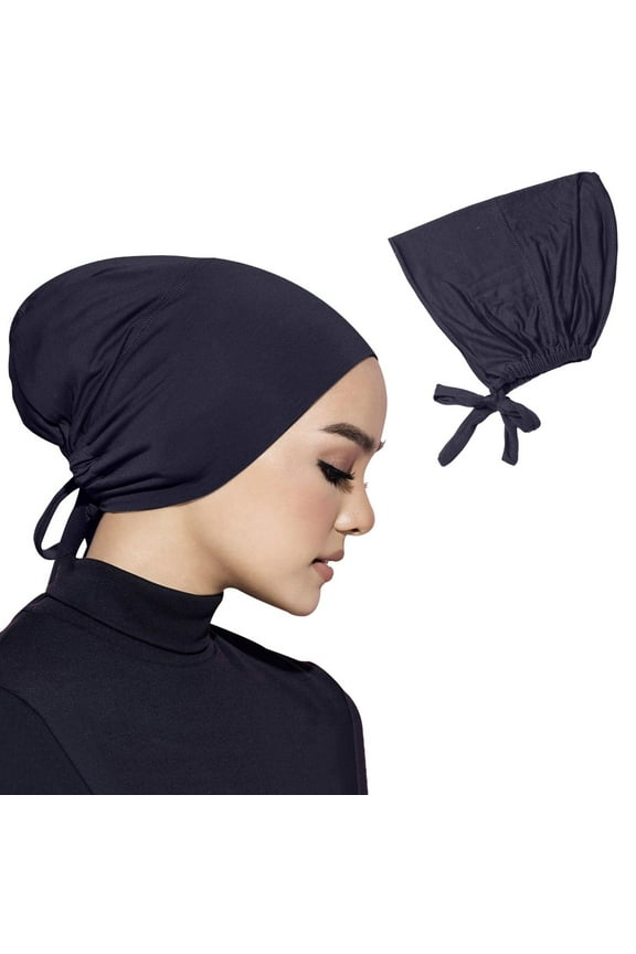 Adjustable Undercap Hijab Scarf Hat with Elastic Band Comfortable Base Hat for Stylish Hairpin Accessories
