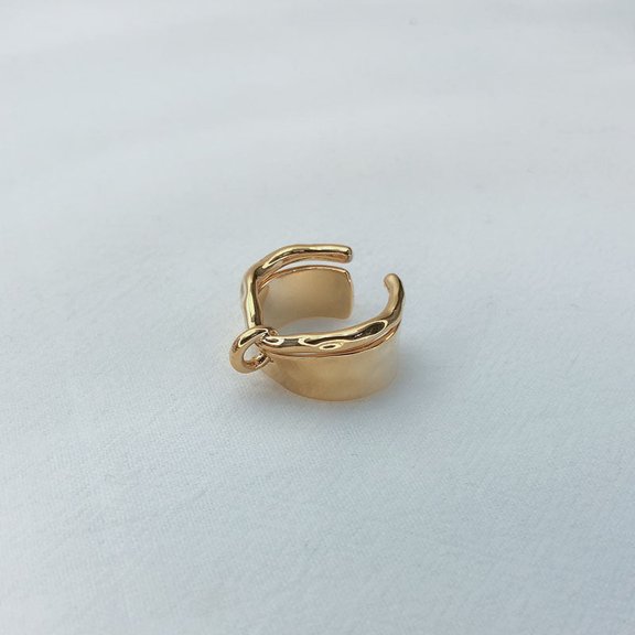 Unisex Ring Adjustable Index Finger Geometric Ring 18k Gold Plated Copper Ring Gold and Silver Electroplated Copper