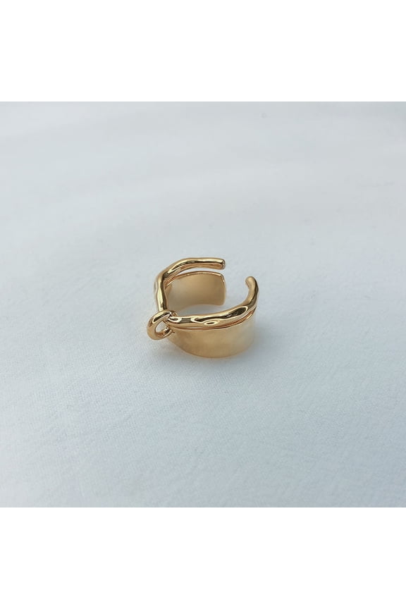 Unisex Ring Adjustable Index Finger Geometric Ring 18k Gold Plated Copper Ring Gold and Silver Electroplated Copper