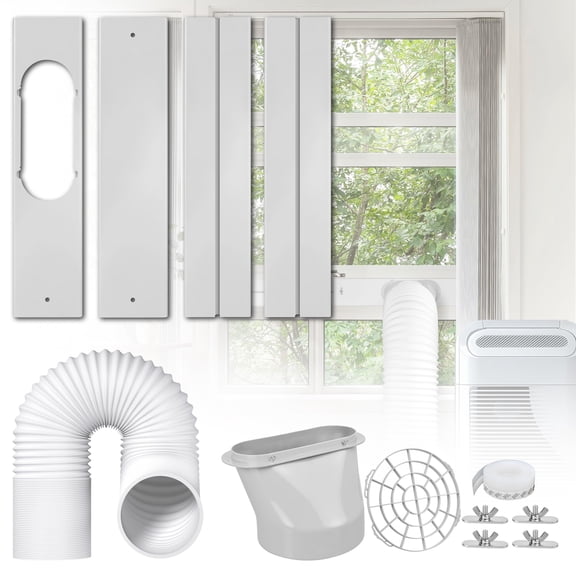 Portable Air Conditioner Window Kit, Adjustable Universal AC Seal Vent Kit with 5.9 Inch Diameter Exhaust Hose