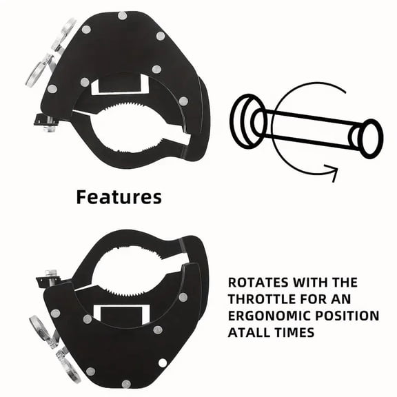 Adjustable Universal Motorcycle Cruise Control Throttle Locks, Motorcycle Cruise Control Throttle Assist, Throttle Lock for Most Motorcycles, Black(Bottom)