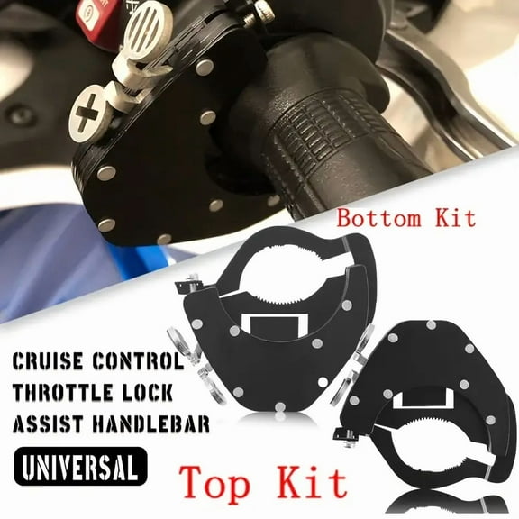 Adjustable Universal Motorcycle Cruise Control Throttle Locks, Motorcycle Cruise Control Throttle Assist, Throttle Lock for Most Motorcycles, Black(Bottom)