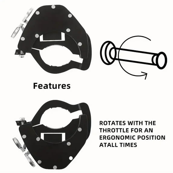 Adjustable Universal Motorcycle Cruise Control Throttle Locks, Motorcycle Cruise Control Throttle Assist, Throttle Lock for Most Motorcycles, Black(Bottom)