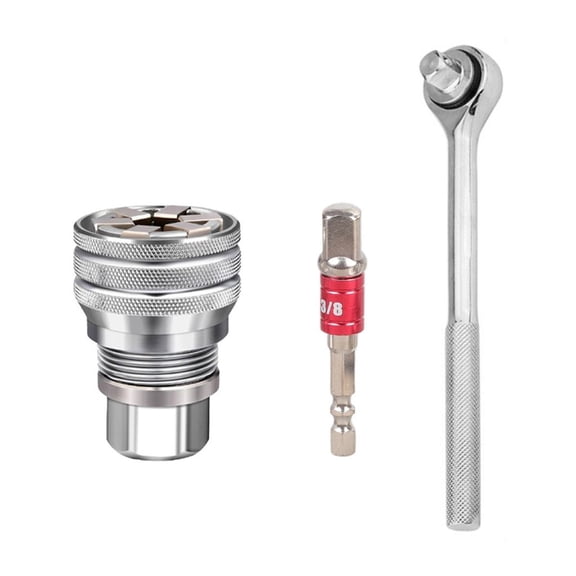 Adjustable Universal Socket Wrench, 3/8Inch Hexagonal Wrench Adapter Kit for Drilling and Fastening