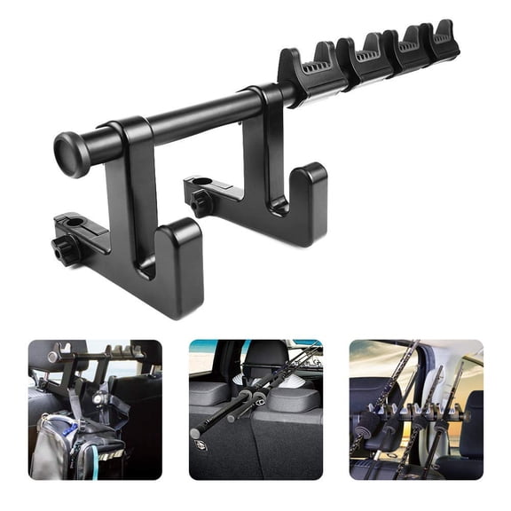 Adjustable Universal Vehicle Fishing Rod Rack Black-1