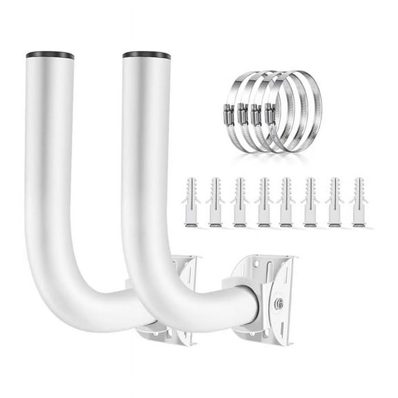 Symkmb Adjustable Universal Wireless Bridge Bracket Mount Kit, for Outdoor Antenna Point to Point AP Access Point Client 2Pack steel White