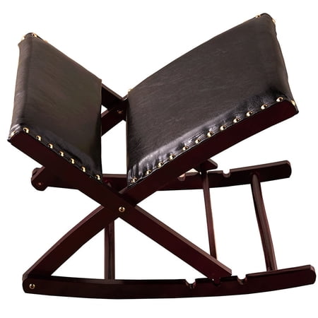 Adjustable Upholstered Foot Rest Ottoman – Folds for Storage - Black