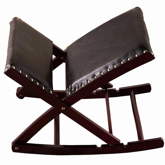 Adjustable Upholstered Foot Rest Ottoman – Folds for Storage - Black