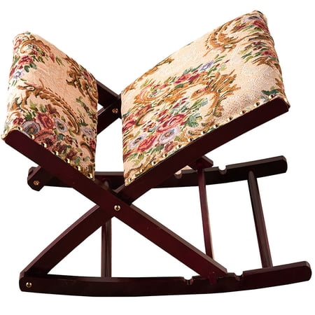Adjustable Upholstered Foot Rest Ottoman – Folds for Storage - Floral