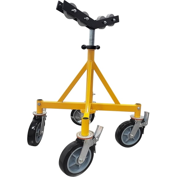 Adjustable V-Groove Pipe Stand 2500LBS Capacity for Pipe Threading Cutting