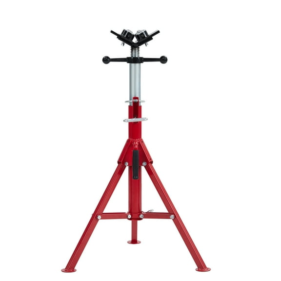 Adjustable V-Head Pipe Jack Stand with 4-Ball Transfer, 2500 lb Capacity, 24-52 Inch Height, Tripod Structure for Stability