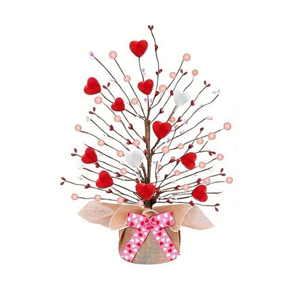 Adjustable Valentine Tree Decor with Bendable Wire Frame for Party Centerpieces Foam Wood Design