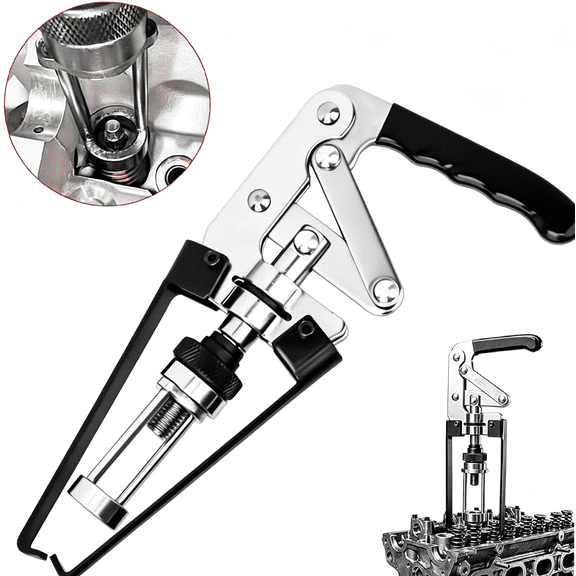 Adjustable Valve Spring Compressor Pliers, Carbon Steel Press Type Hand Valve Pliers, Overhead Spring Remover Tool for Engine Seal Keeper Replacement and Oil Seal Disassembly(RL)