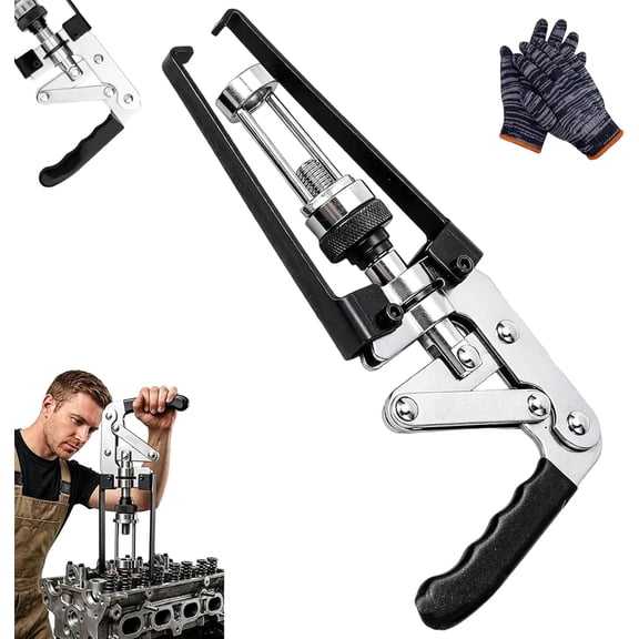 Adjustable Valve Spring Compressor Pliers, Carbon Steel Press Type Hand Valve Pliers, Overhead Valve Spring Remover Tool, Pressure Manual Sealing Keeper for Oil Seal Disassembly (1 pcs)