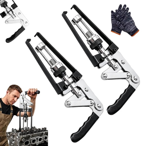 Adjustable Valve Spring Compressor Pliers, Carbon Steel Press Type Hand Valve Pliers, Overhead Valve Spring Remover Tool, Pressure Manual Sealing Keeper for Oil Seal Disassembly
