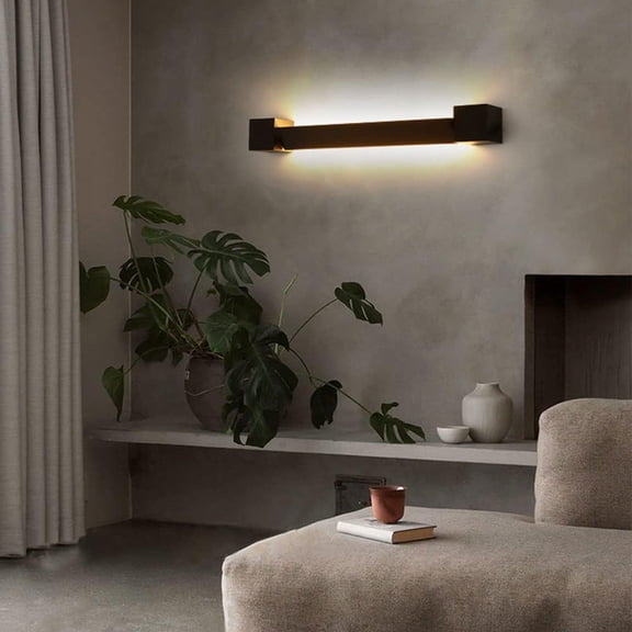 Adjustable Vanity Mirror Lamp LED Linear Bathroom Light Fixture, Minimalist Vanity Sconce Long Strip Wall Lamps, Black Mirror Front Lights Over Cabinet, Pictures Lighting