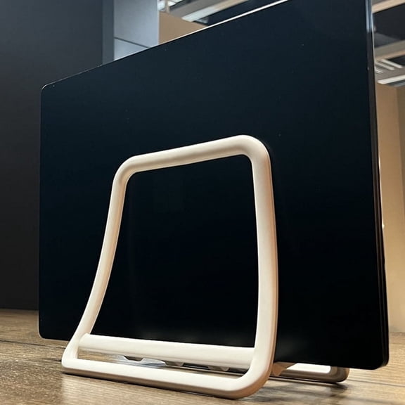 Adjustable Vertical Laptop Stand - Notebook & Tablet Holder Vertical Storage Rack White