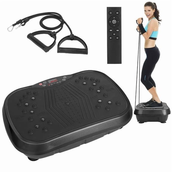 Adjustable Vibration Training Platform Touch Screen & Remote, USB Disk Wireless Audio Blue Light Atmosphere Light Space Saving Fitness Equipment